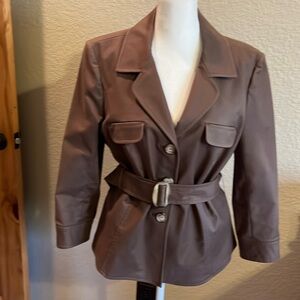 Dana Buchman unlined belted cotton blazer.  EUC